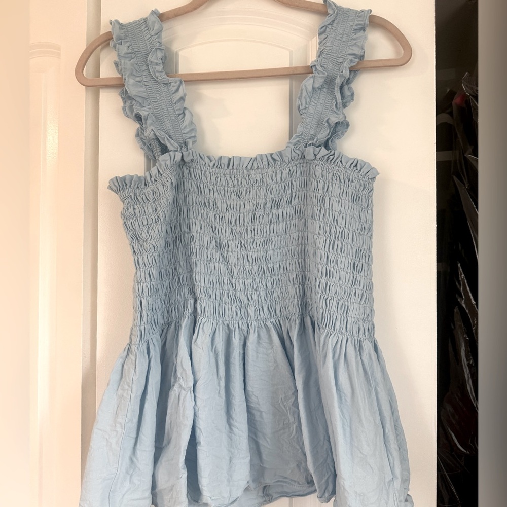 Light blue peplum top